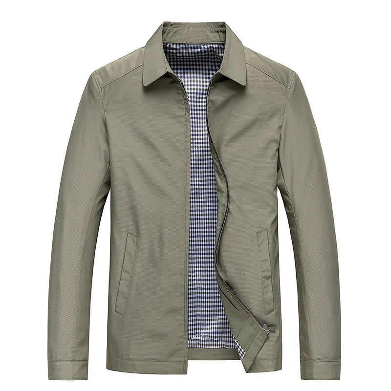 Men’s Jacket – Clean Cut and Classic Collar, Timeless Style — Beige