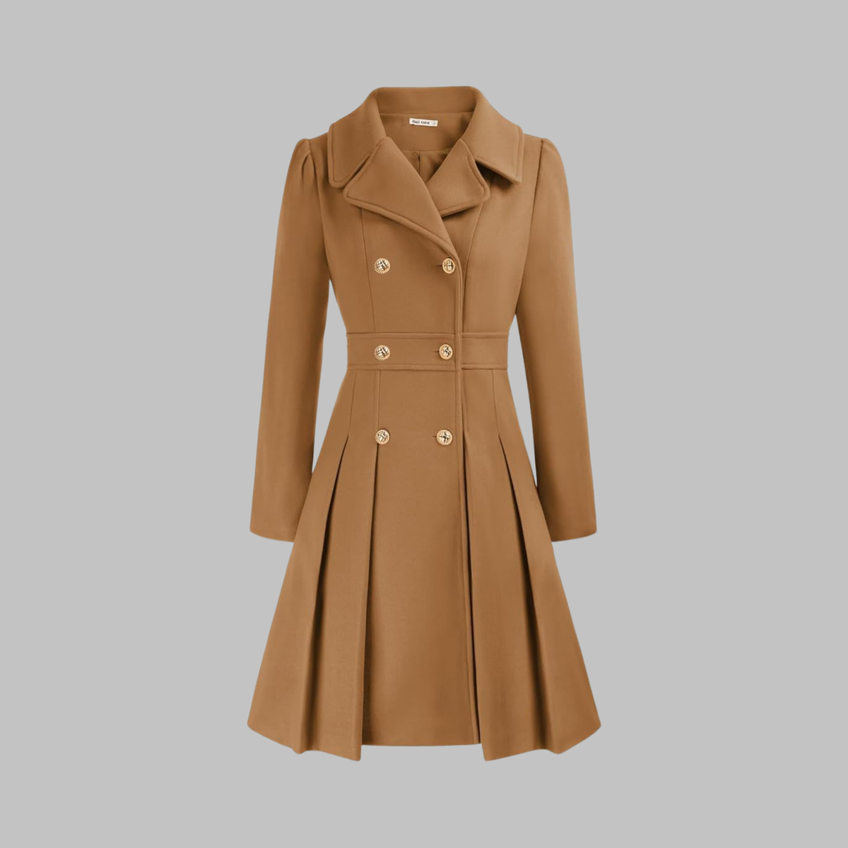 Women's Double-Breasted Coat – Classic Cut and Timeless Elegance — Camel