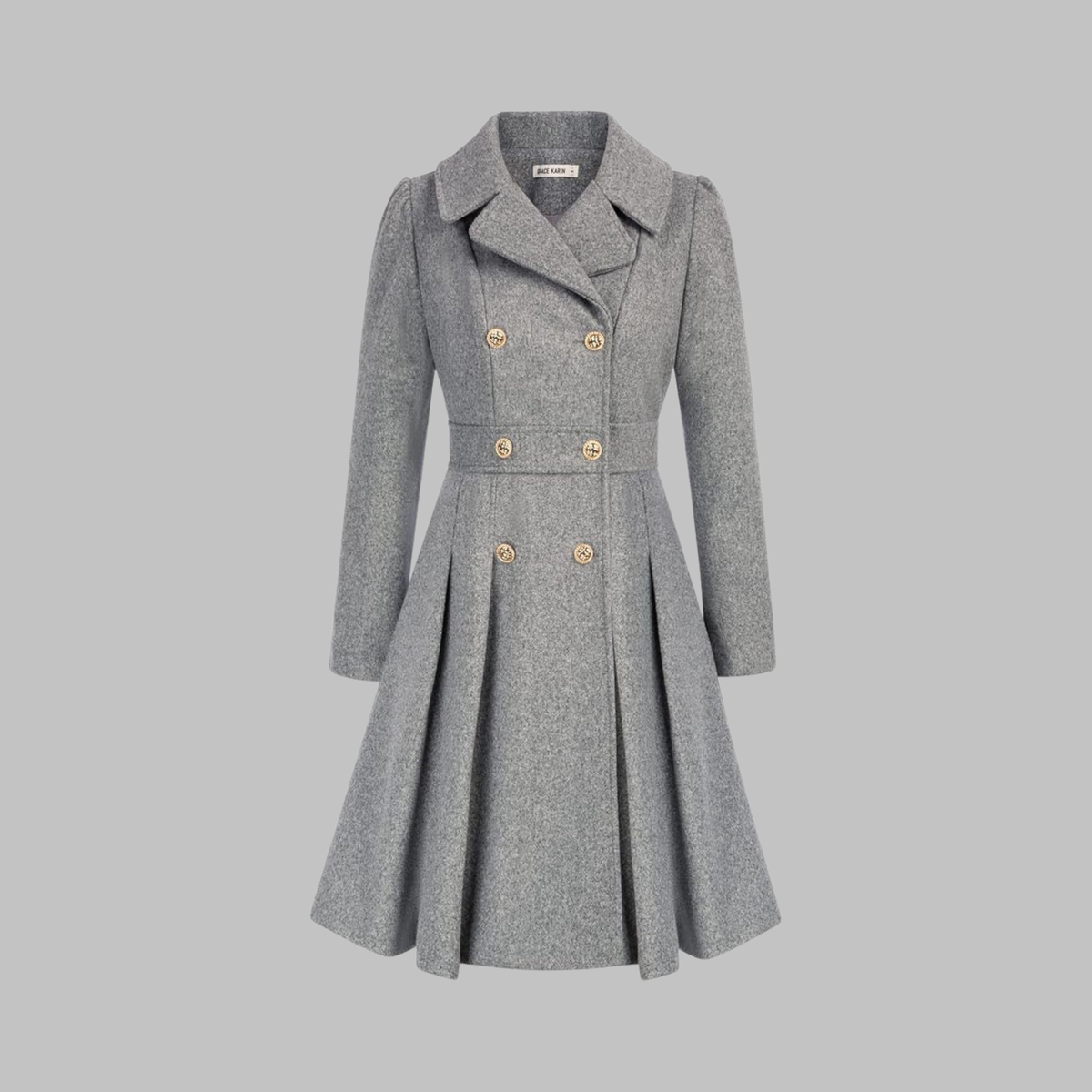 Women's Double-Breasted Coat – Classic Cut and Timeless Elegance — Light Grey