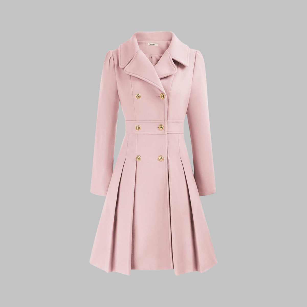Women's Double-Breasted Coat – Classic Cut and Timeless Elegance — Light Pink