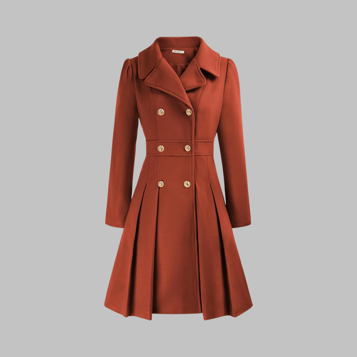Women's Double-Breasted Coat – Classic Cut and Timeless Elegance — Orange