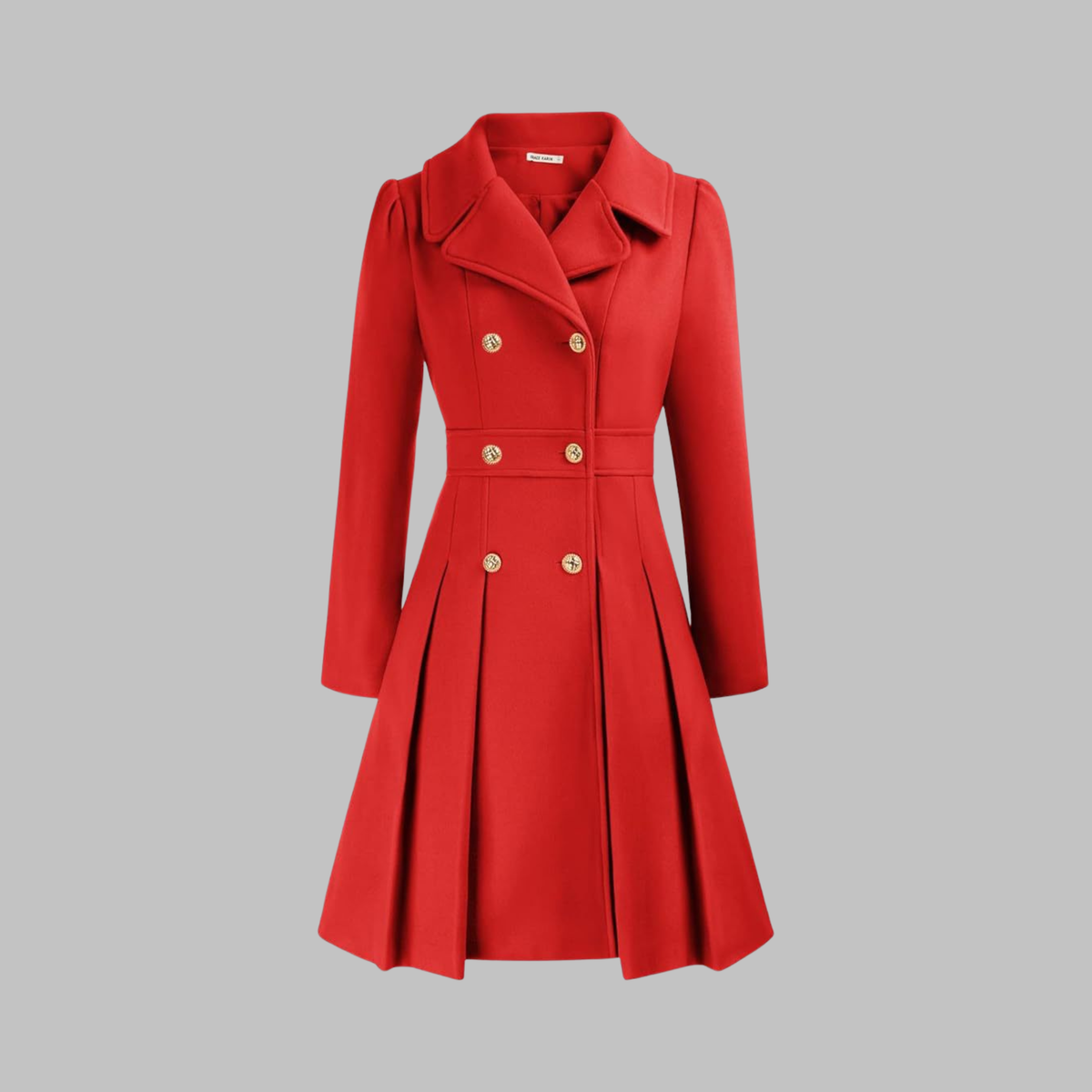 Women's Double-Breasted Coat – Classic Cut and Timeless Elegance — Red