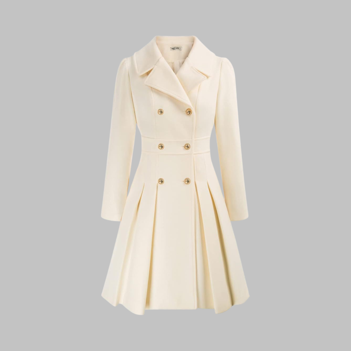 Women's Double-Breasted Coat – Classic Cut and Timeless Elegance — White