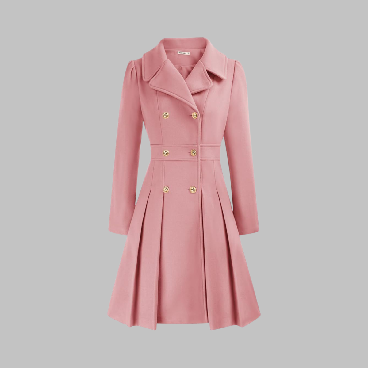 Women's Double-Breasted Coat – Classic Cut and Timeless Elegance — Pink
