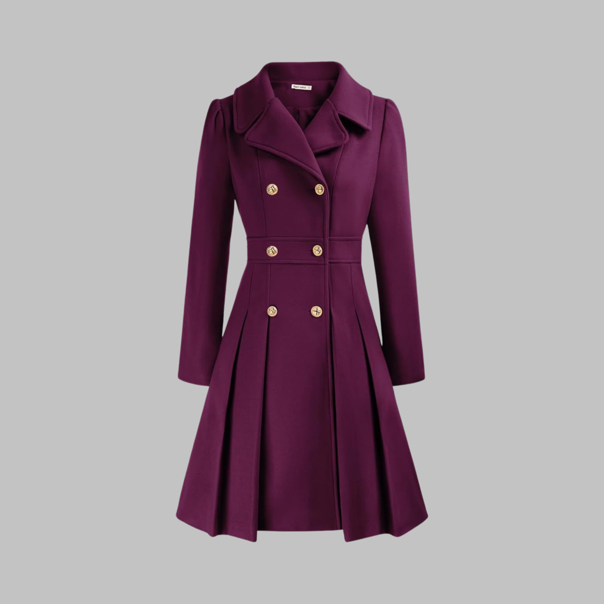 Women's Double-Breasted Coat – Classic Cut and Timeless Elegance — Purple