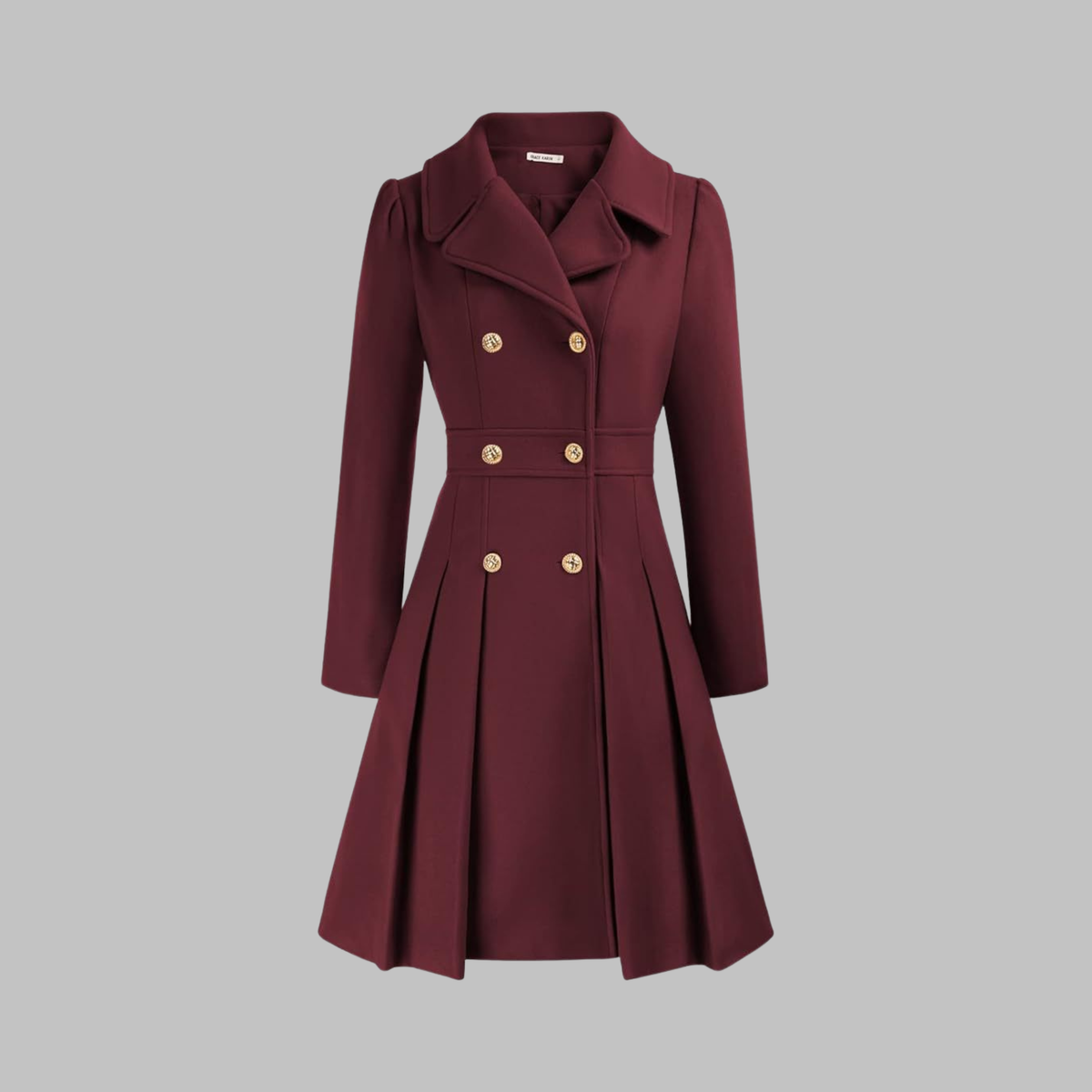 Women's Double-Breasted Coat – Classic Cut and Timeless Elegance — Burgundy