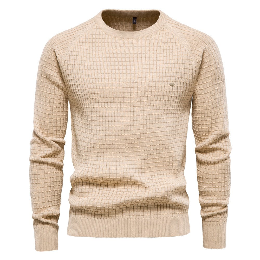 Men’s Textured Pullover – Long Sleeves and Timeless, Flattering Fit — Beige