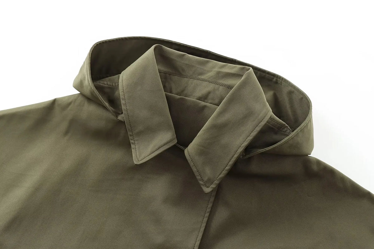 Women's Trench Coat – Hooded, Patch Pockets, and Timeless Relaxed Fit — product view