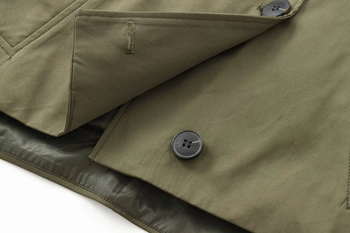 Women's Trench Coat – Hooded, Patch Pockets, and Timeless Relaxed Fit — product view