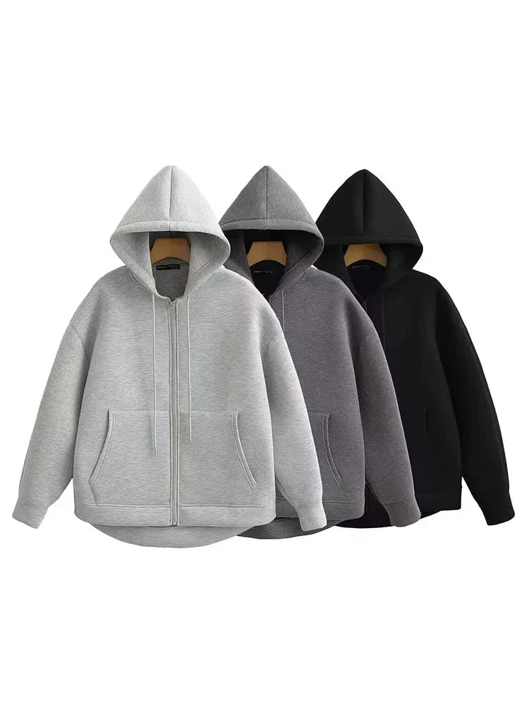 Women's Zip-Up Sweatshirt – Double Pockets and Relaxed Oversized Fit — image 6