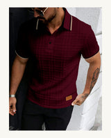 Men's Short Sleeve Polo Shirt in Burgundy, product view