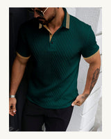 Men's Short Sleeve Polo Shirt in Dark Green, product view