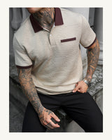 Men's Short Sleeve Polo Shirt in Khaki, product view