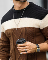Men's Long Sleeve Jumper in Brown - detalhe