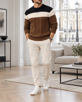 Men's Long Sleeve Jumper in Brown - look-completo