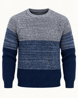 Men's Colourblock Long Sleeve Crew Neck Jumper in Blue - principal