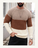Men's Long Sleeve Crew Neck Jumper in Apricot - original-tratada