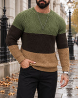 Men's Long Sleeve Crew Neck Jumper in Brown - editorial