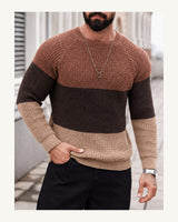 Men's Long Sleeve Crew Neck Jumper in Camel - original-tratada