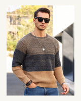 Men's Long Sleeve Crew Neck Jumper in Khaki - original-tratada