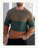 Men's Long Sleeve Crew Neck Jumper in Multicolor - original-tratada