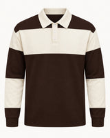 Men's Long Sleeve Polo Shirt in Brown - principal