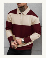 Men's Long Sleeve Polo Shirt in Multicolor 2 - original-tratada