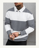 Men's Long Sleeve Polo Shirt in Multicolor - original-tratada