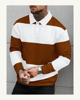 Men's Long Sleeve Polo Shirt in Orange - original-tratada