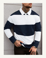 Men's Long Sleeve Polo Shirt in Royal Blue - original-tratada