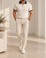 Men's Short Sleeve Polo Shirt in Apricot - look-completo