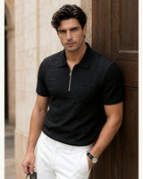 Men's Short Sleeve Polo Shirt in Black - original-tratada