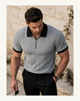 Men's Short Sleeve Polo Shirt in Grey - original-tratada