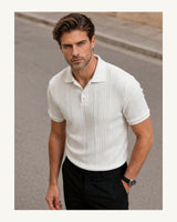 Men's Short Sleeve Polo Shirt in White 2 - original-tratada