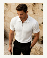 Men's Short Sleeve Polo Shirt in White 8 - original-tratada