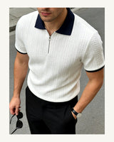 Men's Short Sleeve Polo Shirt in White - original-tratada