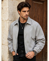 Men's Lightweight Collared Jacket in Grey - original-tratada