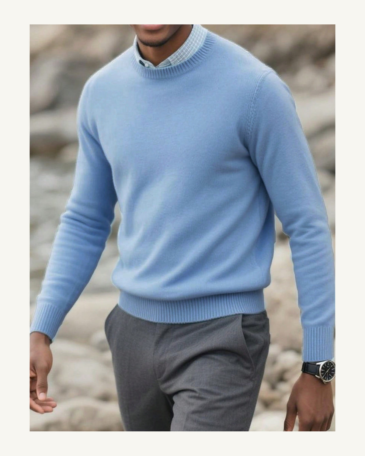 Men's Long Sleeve Jumper in Baby Blue - original-tratada