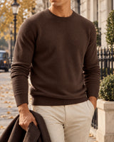 Men's Long Sleeve Jumper in Brown - editorial