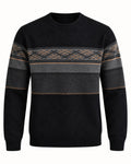 Men's Long Sleeve Crew Neck Jumper in Black - principal