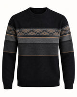 Men's Long Sleeve Crew Neck Jumper in Black - principal