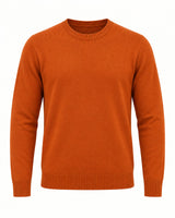 Men's Long Sleeve Crew Neck Jumper in Orange - principal