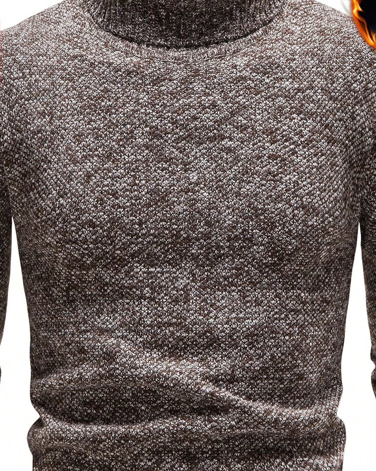 Men's Long Sleeve Jumper in Coffee Brown - detalhe