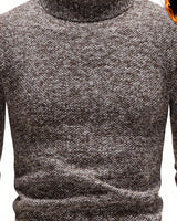 Men's Long Sleeve Jumper in Coffee Brown - detalhe