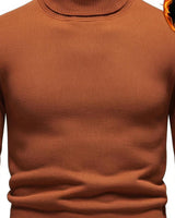 Men's Long Sleeve Jumper in Rust Brown - detalhe