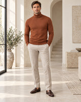 Men's Long Sleeve Jumper in Rust Brown - look-completo