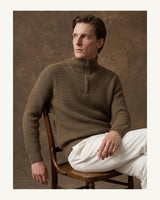 Men's Long Sleeve Jumper in Brown 2 - original-tratada
