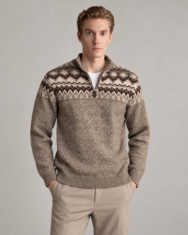 Men's Long Sleeve Jumper in Brown - principal