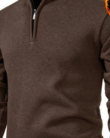 Men's Long Sleeve Jumper - Coffee Brown in Coffee Brown - detalhe