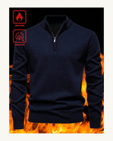 Men's Long Sleeve Jumper - Coffee Brown in Navy Blue - original-tratada